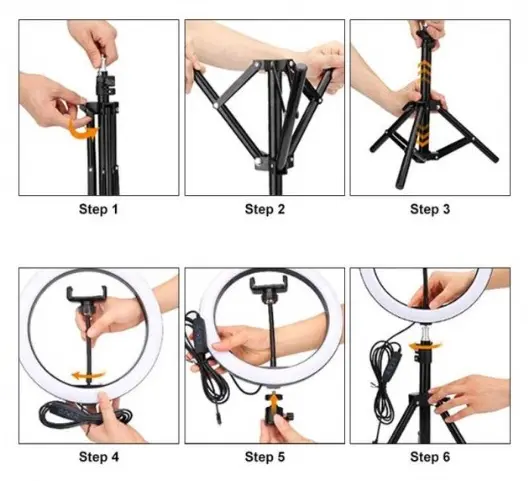 Кільцева лампа зі Штативом RGB 36 см, Світлодіодна LED лампа, Кільцеве світло, Різнобарвна лампа блогера - Зображення 4