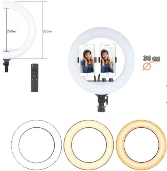 Кільцева LED лампа RL-18, 45см, пульт у комплекті - Зображення 4