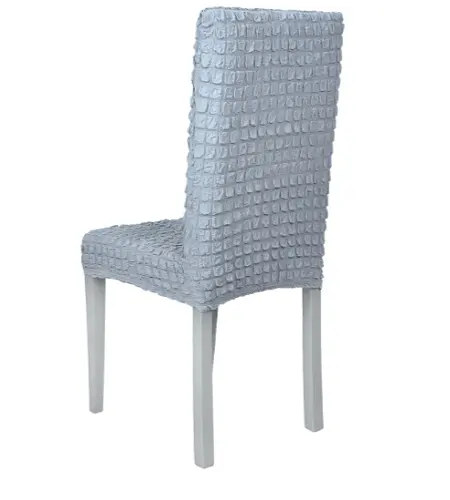 Комплект чохлів на стільці без оборки 6 штук (сірий) - Зображення 2