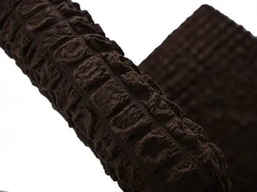 Комплект чохлів на стільці без оборки 6 штук (темно-коричневий) - Зображення 2