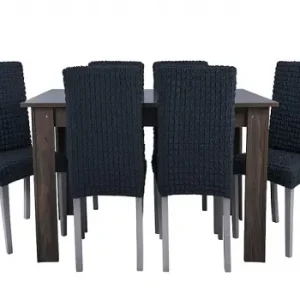 Комплект чохлів на стільці без оборки 6 штук (темно-сірий)