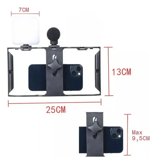 Комплект для блогінгу Video Making Kit AY49X для смартфона з мікрофоном та світлом - Зображення 2
