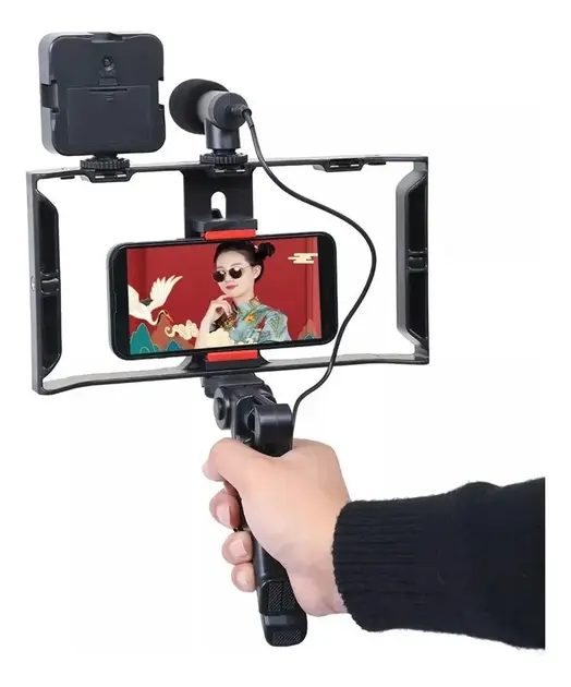 Комплект для блогінгу Video Making Kit AY49X для смартфона з мікрофоном та світлом - Зображення 3