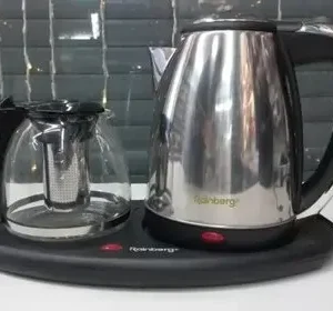 Комплект електрочайник із заварником на підставці із нержавіючої сталі Rainberg RB-2504