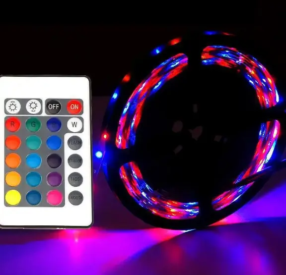 Комплект Світлодіодна стрічка багатобарвна 3528 RGB комплект 5м з пультом - Зображення 4