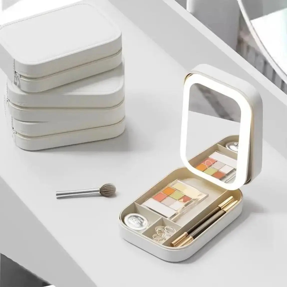 Косметичка з дзеркалом LED, Органайзер для зберігання косметики MSK-3364 - Зображення 2