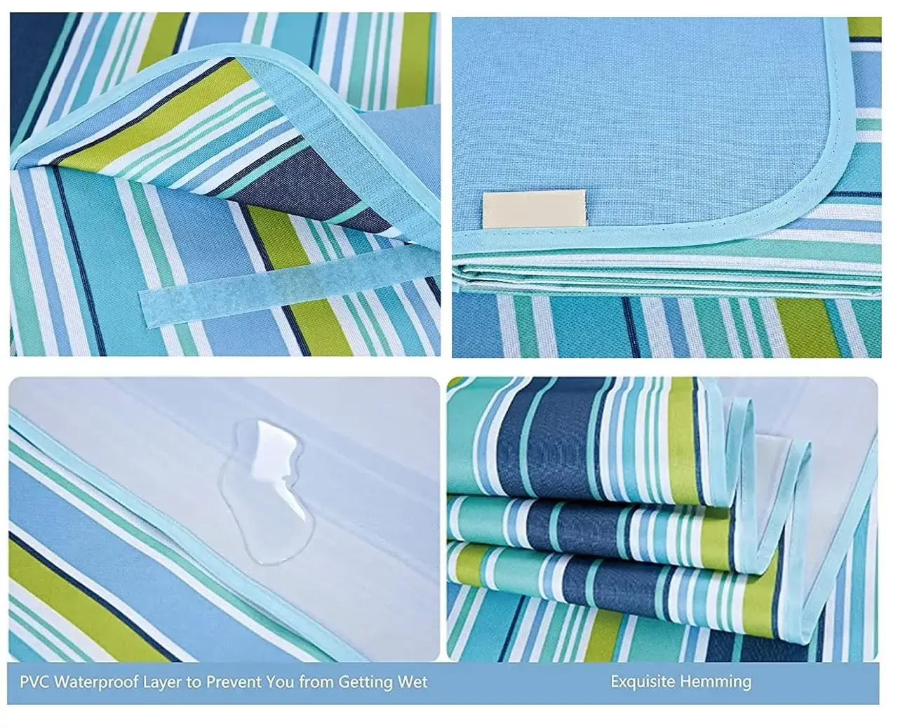 Килимок для пікніка водонепроникний покривало плед на природу підстилка непромокальна для пляжу 147х180см - Зображення 2