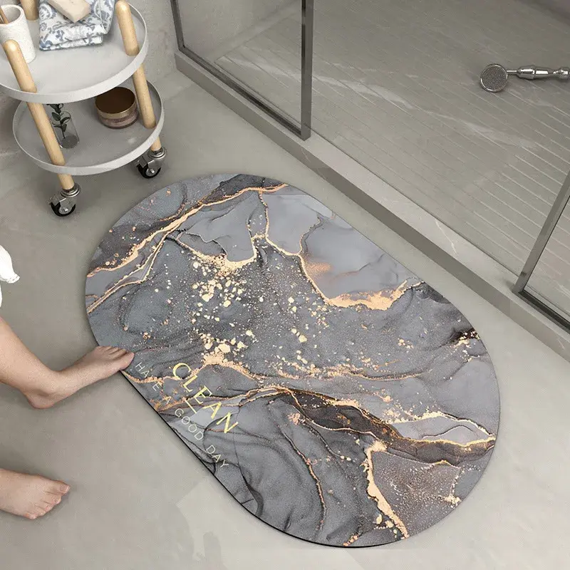 Килимок вологопоглинаючий для ванної кімнати 3D Мармур 50х80 см ZXC - Зображення 3