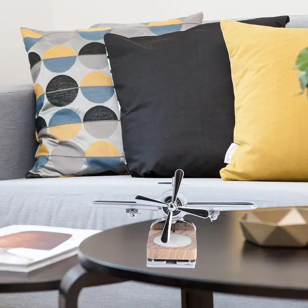 Креативний автомобільний освіжувач, ароматизатор повітря у вигляді літака з пропелером, що обертається, від сонячної панелі - Зображення 5