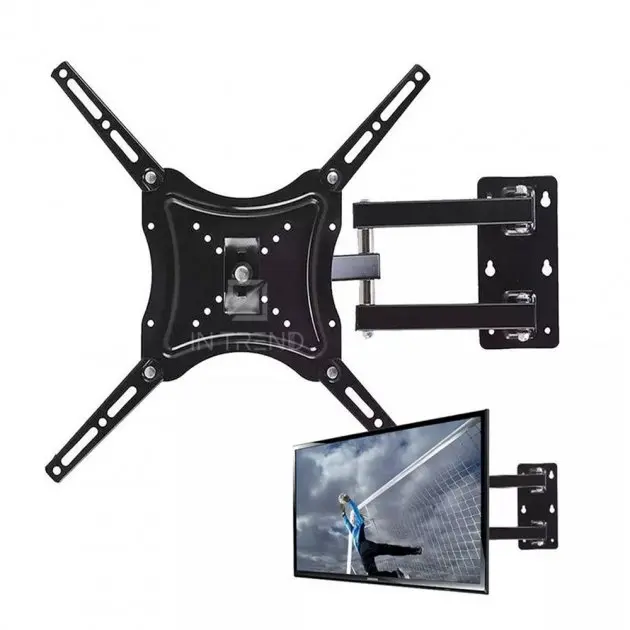 Кронштейн для телевізора HDL-117B-2 Чорний настінний кріплення діагоналлю 14" - 55" тримач для плазми до 50 кг - Зображення 5