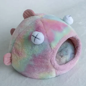 Ліжко для домашніх тварин, м’який будиночок у формі риби, плюшеві ліжка для кішок і собак