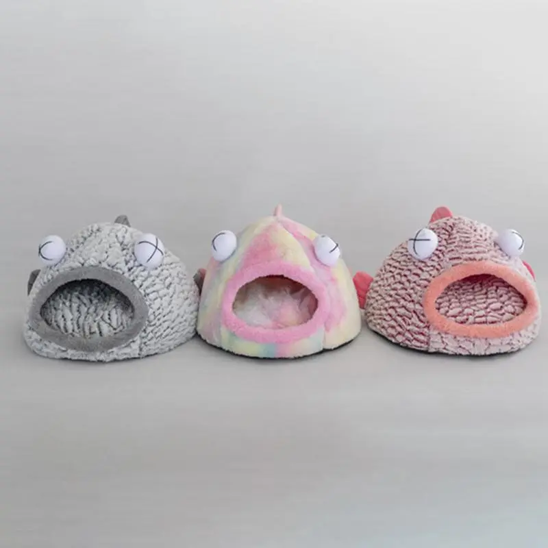 Ліжко для домашніх тварин, м'який будиночок у формі риби, плюшеві ліжка для кішок і собак - Зображення 3