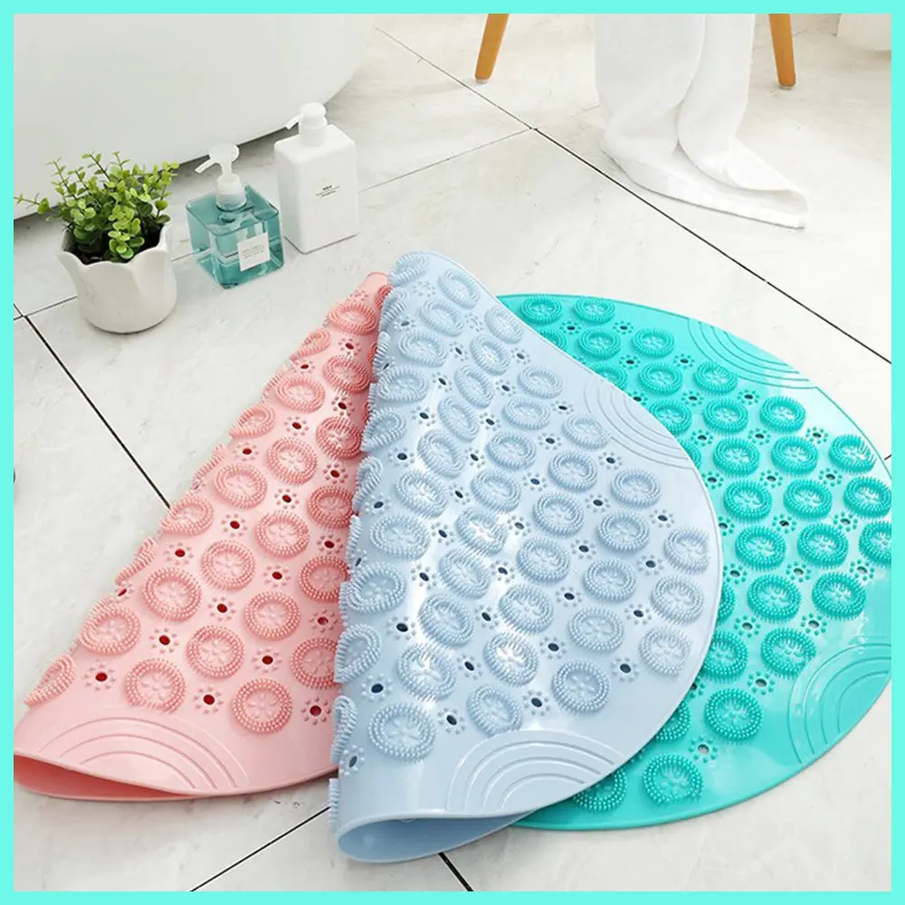 Круглий нековзний килимок для душу Massage Foot Rad зі щіткою для стоп