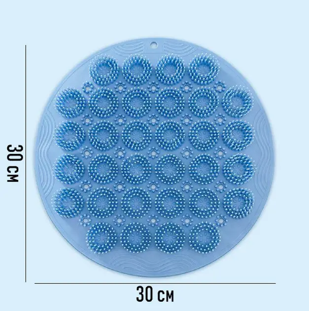 Кругла силіконова щітка - мочалка на присосках на стіну у ванну/душ Massage foot rad масажний протиковзкий килимок для ніг - Зображення 6