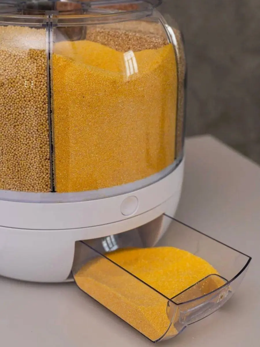 Круглий органайзер для круп із дозатором 8 л - Зображення 8