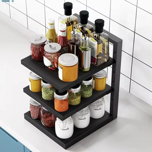 Кухонна полиця для зберігання каструль на 3 рівні для зберігання каструль регульована - Зображення 3