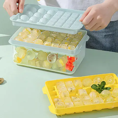 Кухонні лотки для льоду, контейнер для зберігання льоду з герметичною кришкою, 36/144 комірок, міні Штабелований контейнер для льоду для морозильної камери - Зображення 4