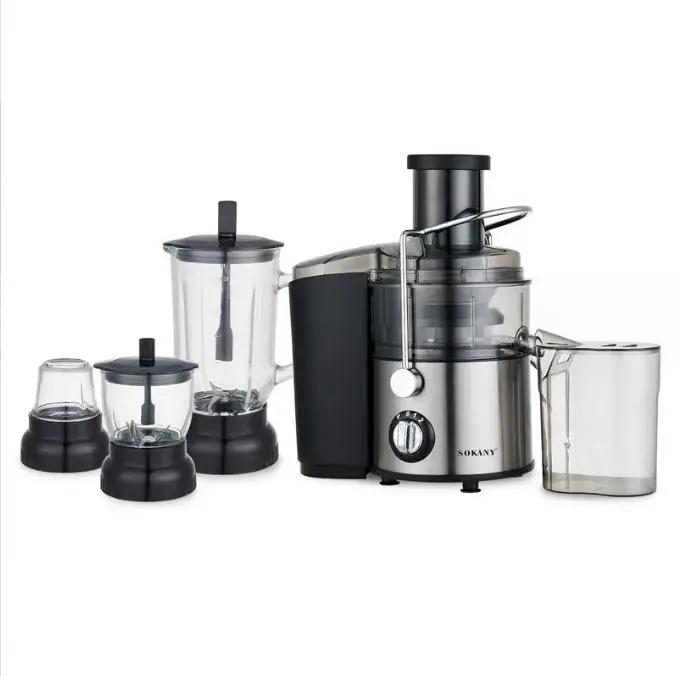 Кухонний комбайн, соковитискач 4в1 SOKANY SK-4009/насадки із високоякісної нержавіючої сталі/MULTIFUNCTIONAL/ніжки-присоски/сріблястий - Зображення 3
