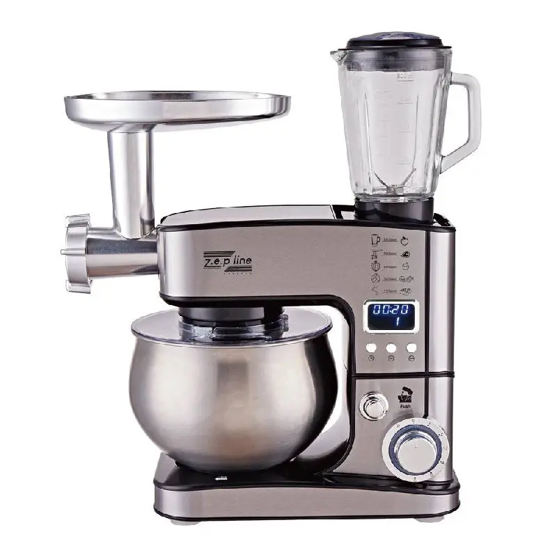 Чорний Кухонний комбайн Zepline 4200 Вт 7в1 на 6 літрів ZP-135 з дисплеєм - Зображення 2