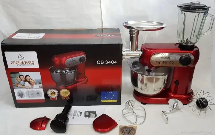 Кухонний комбайн 3 в 1 Rainberg RB-8080 Тістоміс / М'ясорубка / Блендер / Планетарний міксер 4200В - Зображення 10