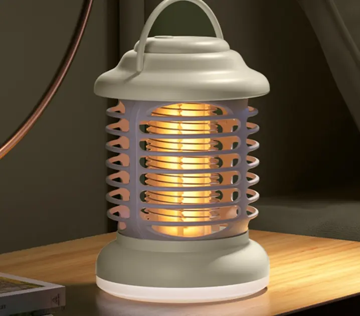 Лампа-ліхтар кемпінгова антимоскітна з акумулятором 1200 мАч і зарядним кабелем світлодіодним освітленням проти комарів - Зображення 2