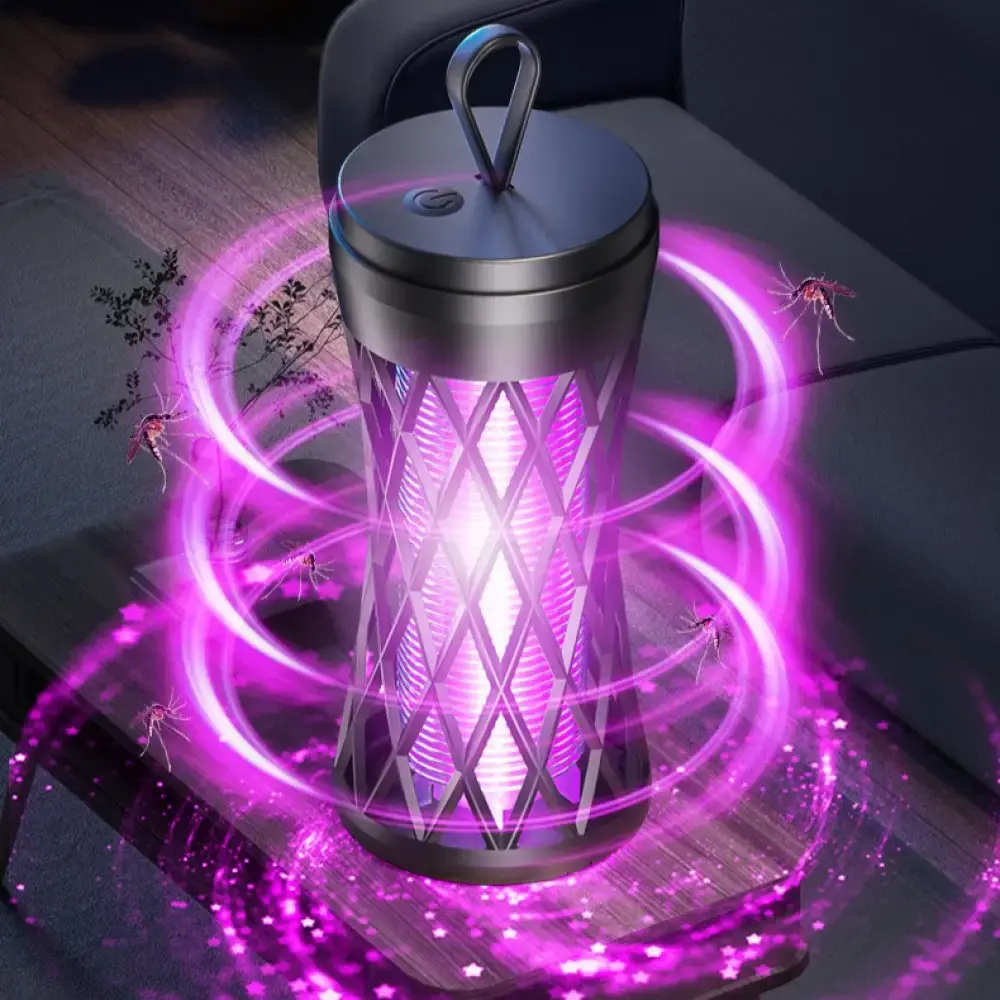 Лампа-пастка від комах TX-WD02 Mini 2в1 800mAh (світильник, УФ-лампа) із вбудованим акумулятором 14cm