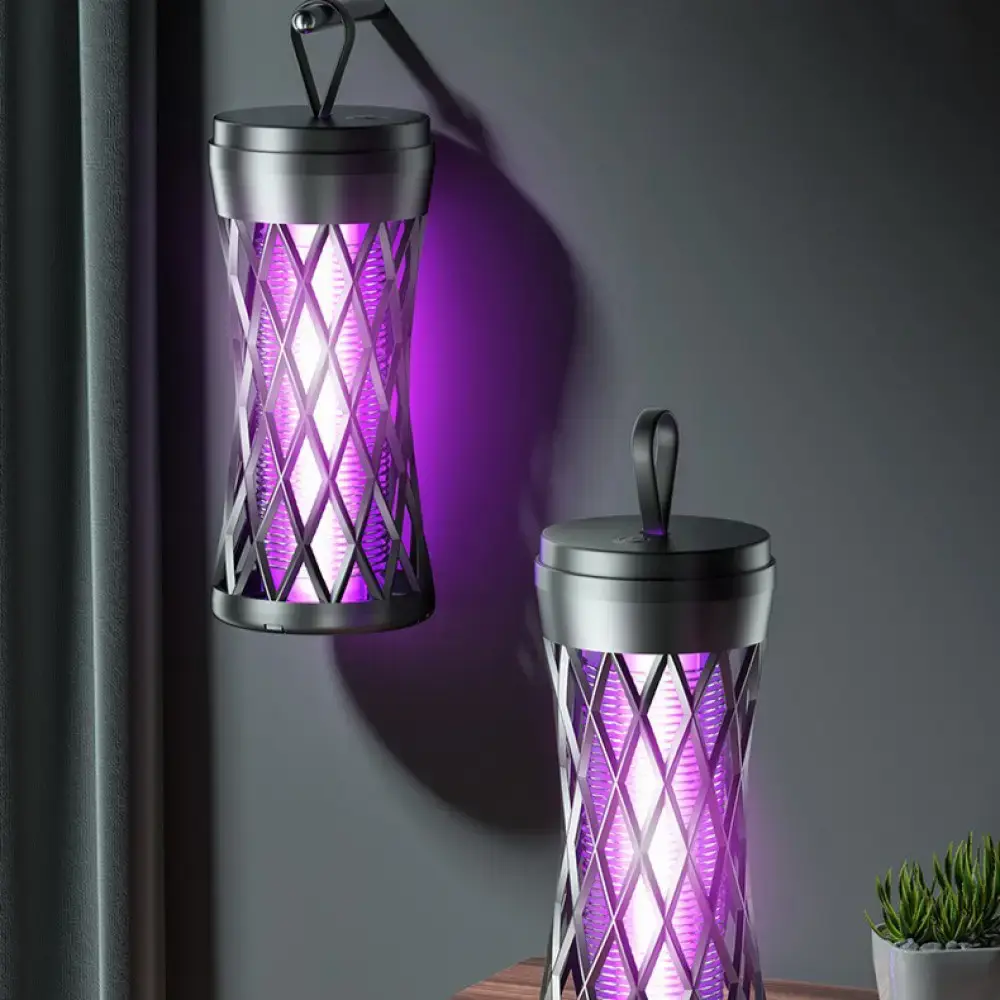 Лампа-пастка від комах TX-WD02 Mini 2в1 800mAh (світильник, УФ-лампа) із вбудованим акумулятором 14cm - Зображення 2