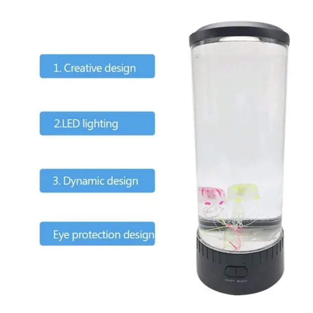 Лампа - нічник зі світлодіодними медузами ZmX LED Jellyfish Mood Lamp Приліжковий світлодіодний настільний - Зображення 9