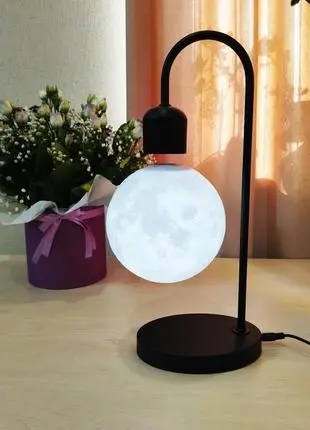 Лампа - нічник настільний левітуючий з магнітною зарядкою Місяць, бездротова зарядка - Зображення 2