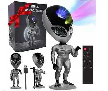 Багатобарвна лампа-проектор зоряного неба STAR PROJECTOR NIGHT LIGHT ALIENSUN - Зображення 4