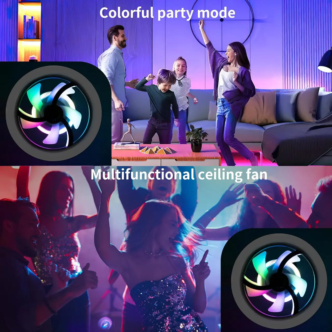 Лампа - вентилятор в патрон+пульт LED AROMATHERAPY FAN LIGHT CHP-008 RGB 2835RGB - Зображення 5