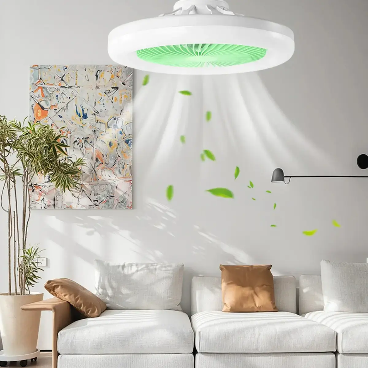 Лампа - вентилятор в патрон+пульт LED AROMATHERAPY FAN LIGHT CHP-008 RGB 2835RGB - Зображення 2