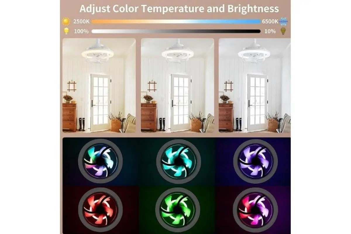 Лампа - вентилятор в патрон+пульт LED AROMATHERAPY FAN LIGHT CHP-008 RGB 2835RGB - Зображення 4