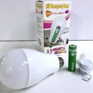 Лампочка (акумуляторна 18650) 15Вт, патрон Е27, енергозберігаюча (LED)