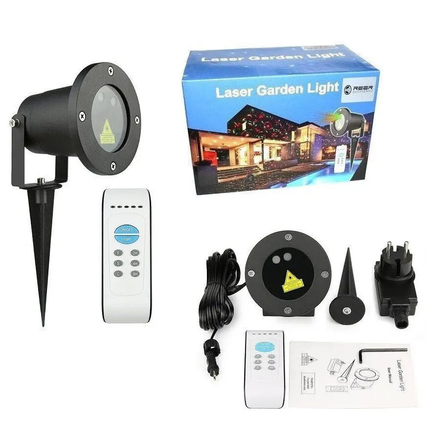 Лазерний проектор-освітлення STAR SHOWER RG12 з пультом, вуличний проектор з металевим корпусом - Зображення 4
