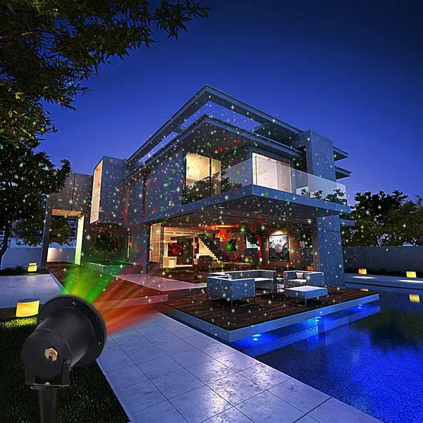 Лазерний проектор-освітлення STAR SHOWER RG12 з пультом, вуличний проектор з металевим корпусом - Зображення 2