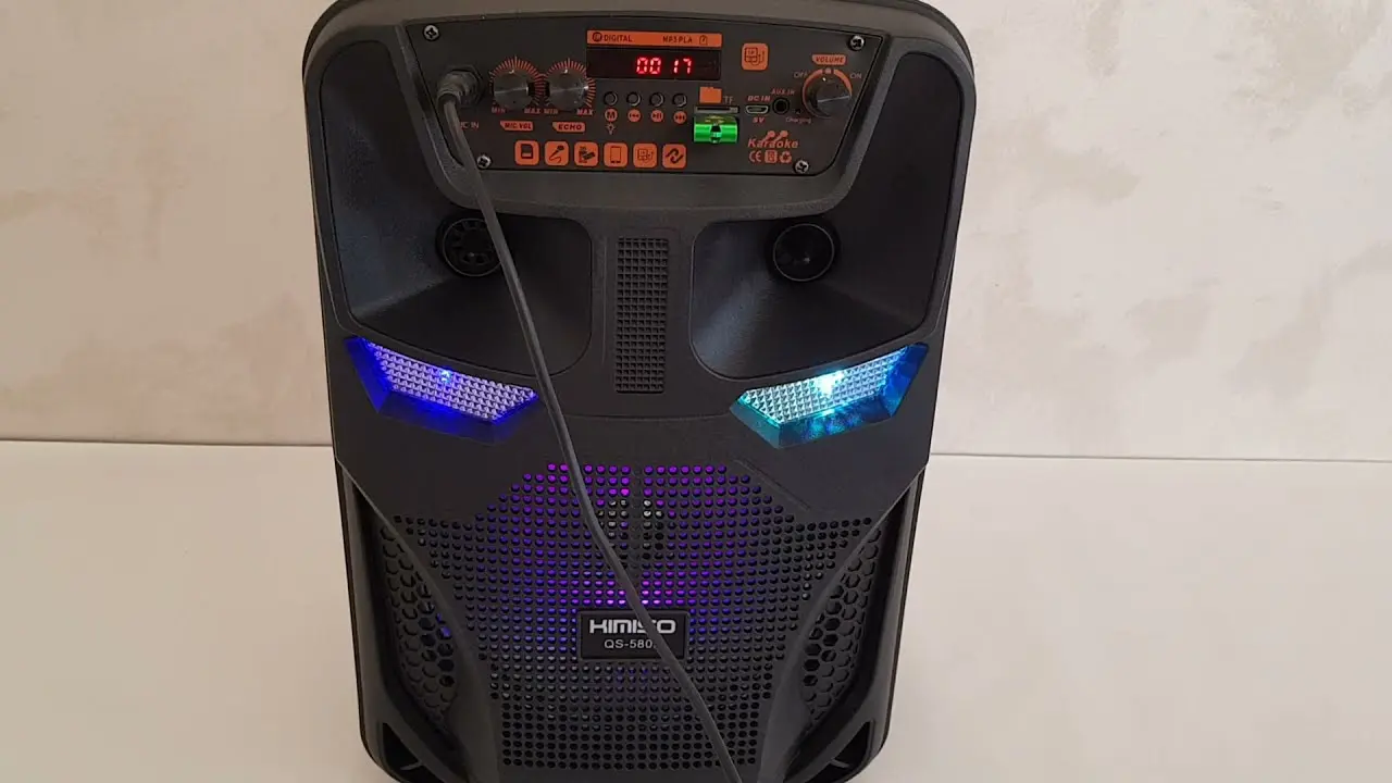 Легка та функціональна колонка-валіза Kimiso QS-5805 з мікрофоном (USB/BT/FM). - Зображення 5