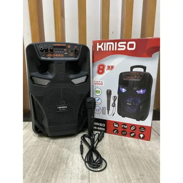 Легка та функціональна колонка-валіза Kimiso QS-5805 з мікрофоном (USB/BT/FM). - Зображення 4