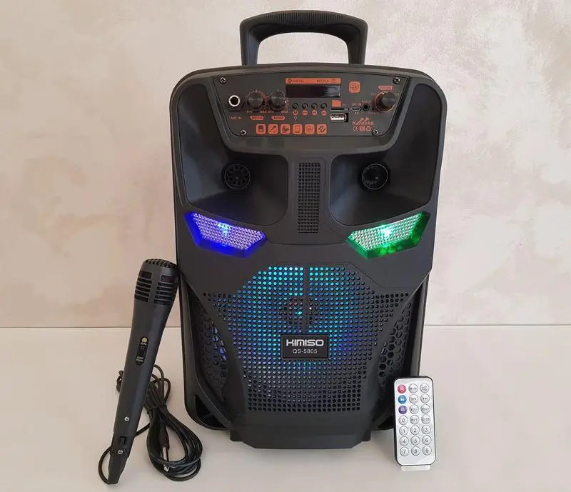 Легка та функціональна колонка-валіза Kimiso QS-5805 з мікрофоном (USB/BT/FM). - Зображення 2