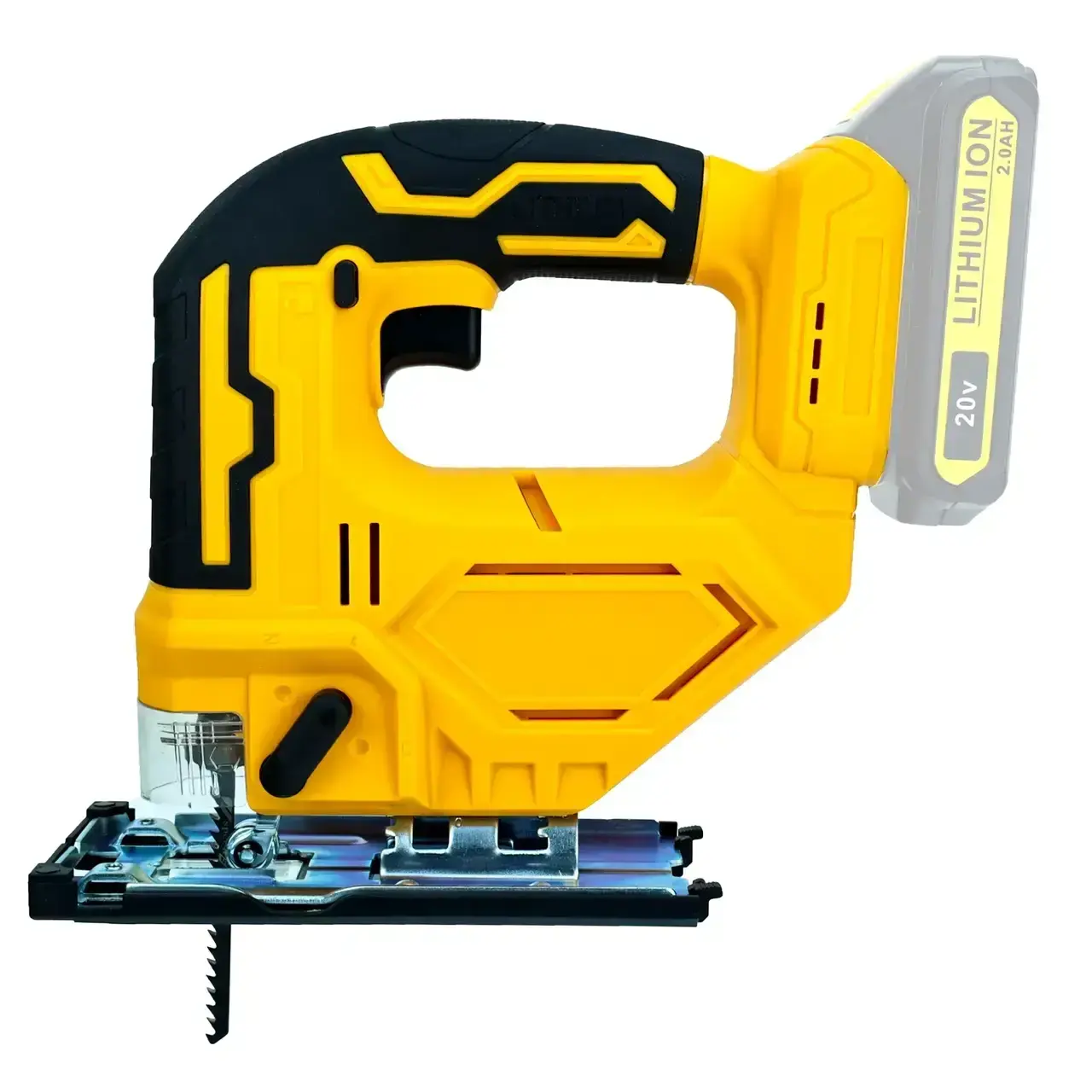 Лобзик з 2 акумуляторами 20V з LED підсвічуванням та нахилом 0-45° у пластиковому кейсі Жовтий - Зображення 3