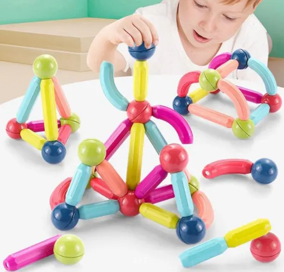 Магнітний конструктор 26 паличок, 10 кульків SKY Magnetic Sticks, кольоровий - Зображення 5