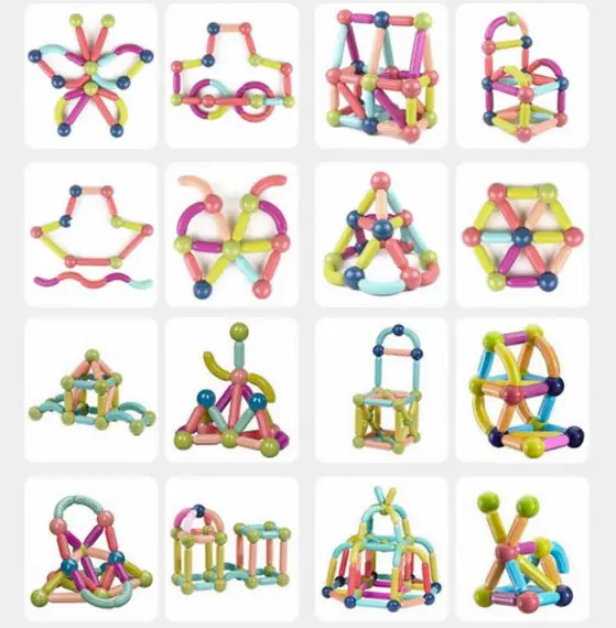 Магнітний конструктор 26 паличок, 10 кульків SKY Magnetic Sticks, кольоровий - Зображення 2