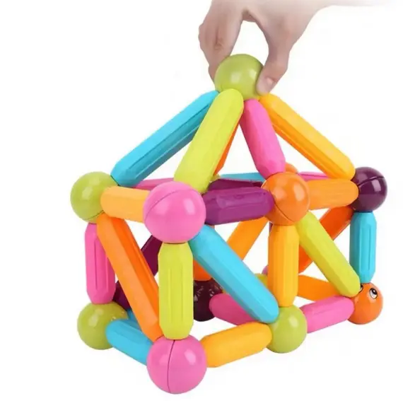 Магнітний конструктор 26 паличок, 10 кульків SKY Magnetic Sticks, кольоровий
