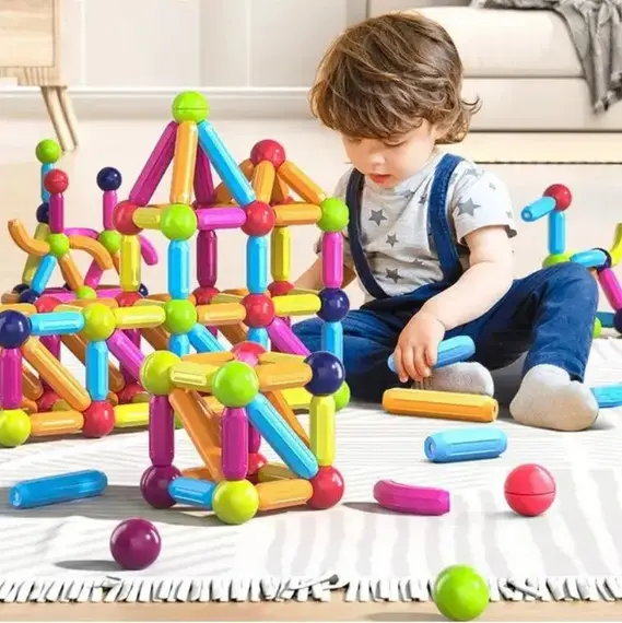 Магнітний конструктор 26 паличок, 10 кульків SKY Magnetic Sticks, кольоровий - Зображення 4