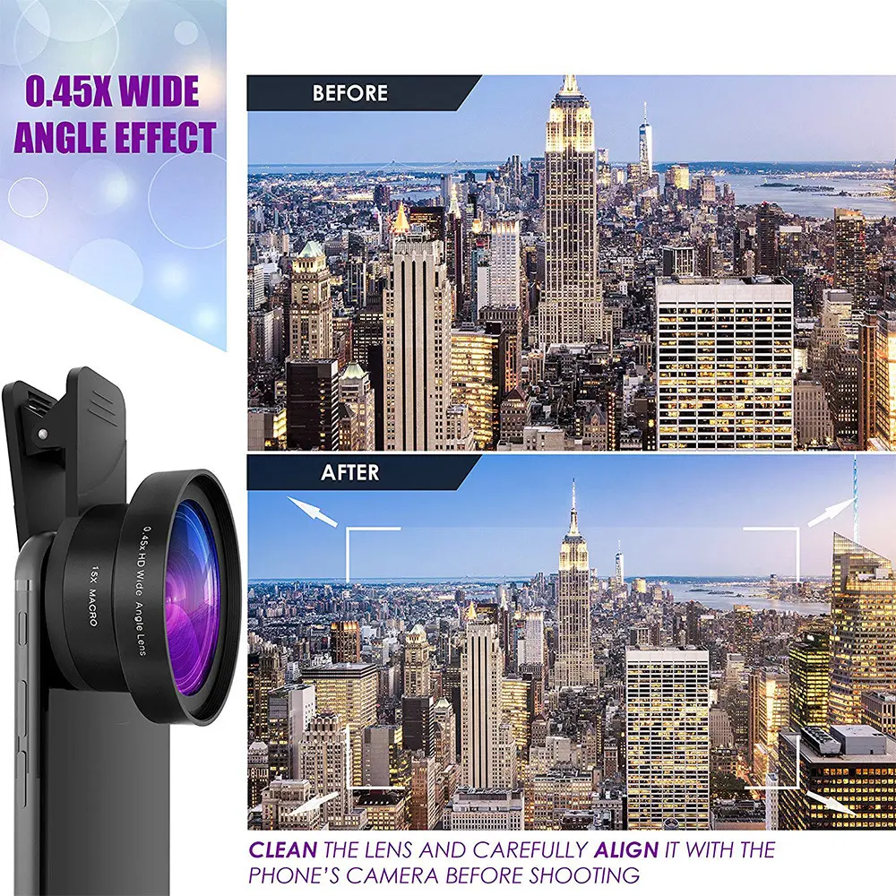 Макролінза для телефону, об'єктив для телефону, лінза 2 об'єктиву 0.45 lens AND HA-55 - Зображення 6