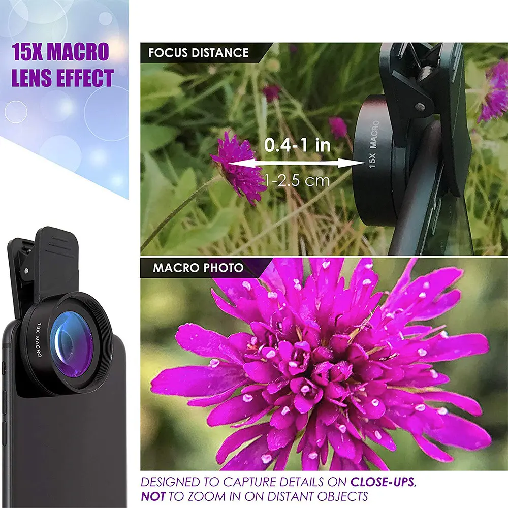Макролінза для телефону, об'єктив для телефону, лінза 2 об'єктиву 0.45 lens AND HA-55 - Зображення 5