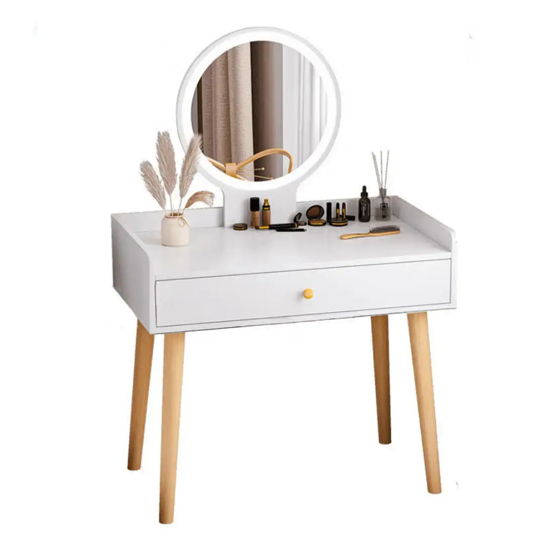 Макіяжний стіл з шухлядою для косметики, туалетний столик з дзеркалом 3008 - Зображення 3