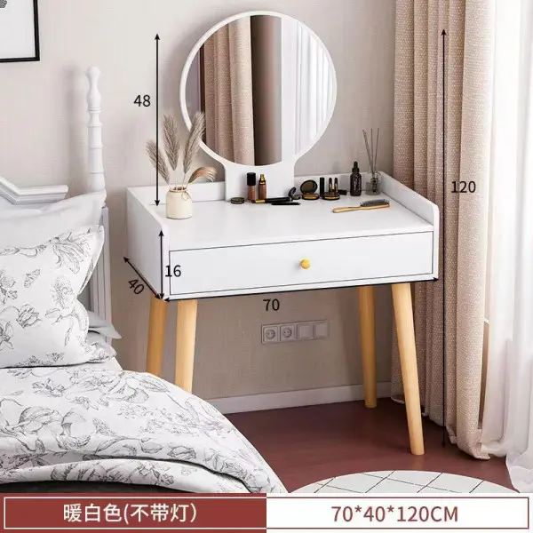 Макіяжний стіл з шухлядою для косметики, туалетний столик з дзеркалом 3008 - Зображення 4