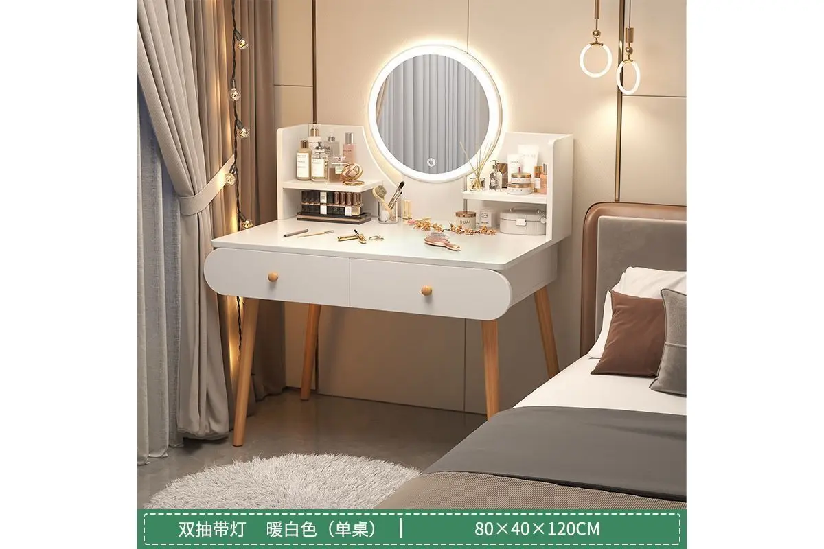 Макіяжний стіл з дзеркалом/Стіл для макіяжу з ящиками та дзеркалом - Зображення 2