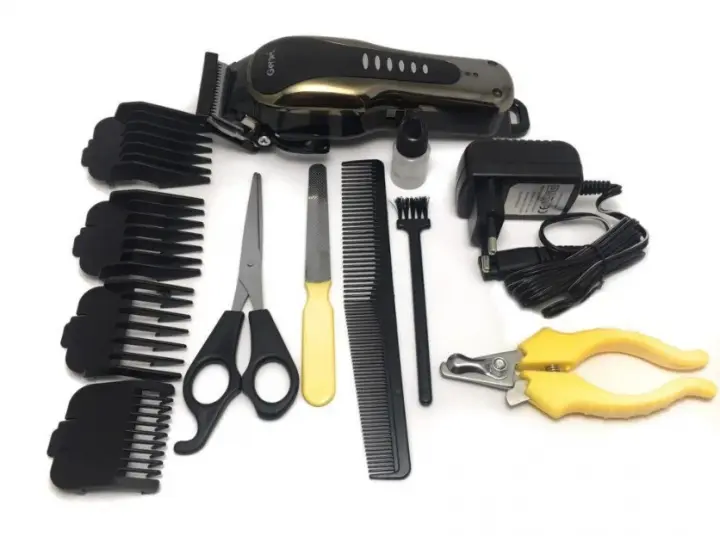 Машинка для стрижки тварин + триммер Gemei GM 6063, пилка для кігтів